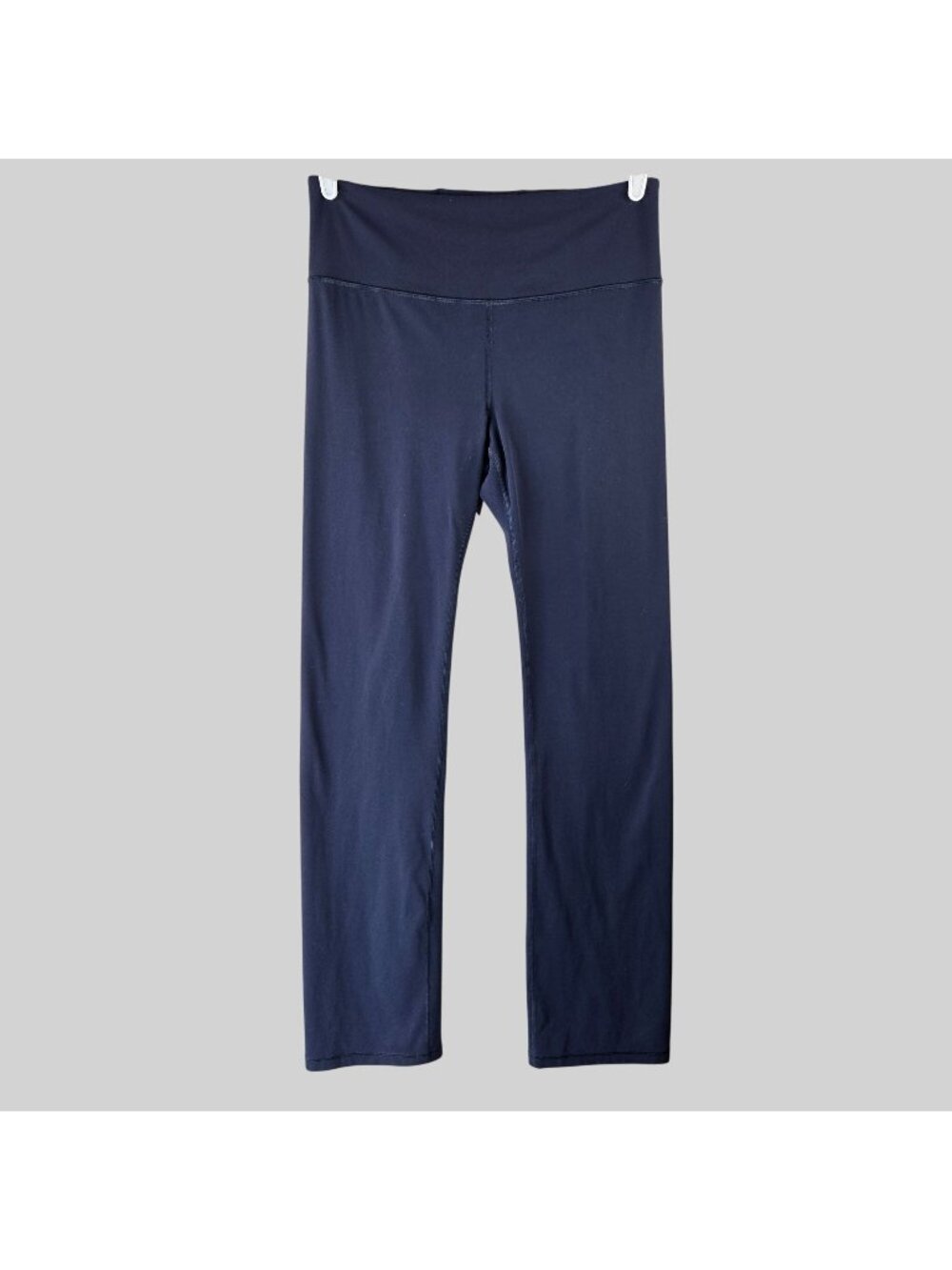 Athleta Straight Athleisure Pants L Blue High Rise Pull On Workout Yoga Leggings